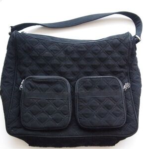 Vera Bradley Black Quilted Microfiber Shoulder Bag